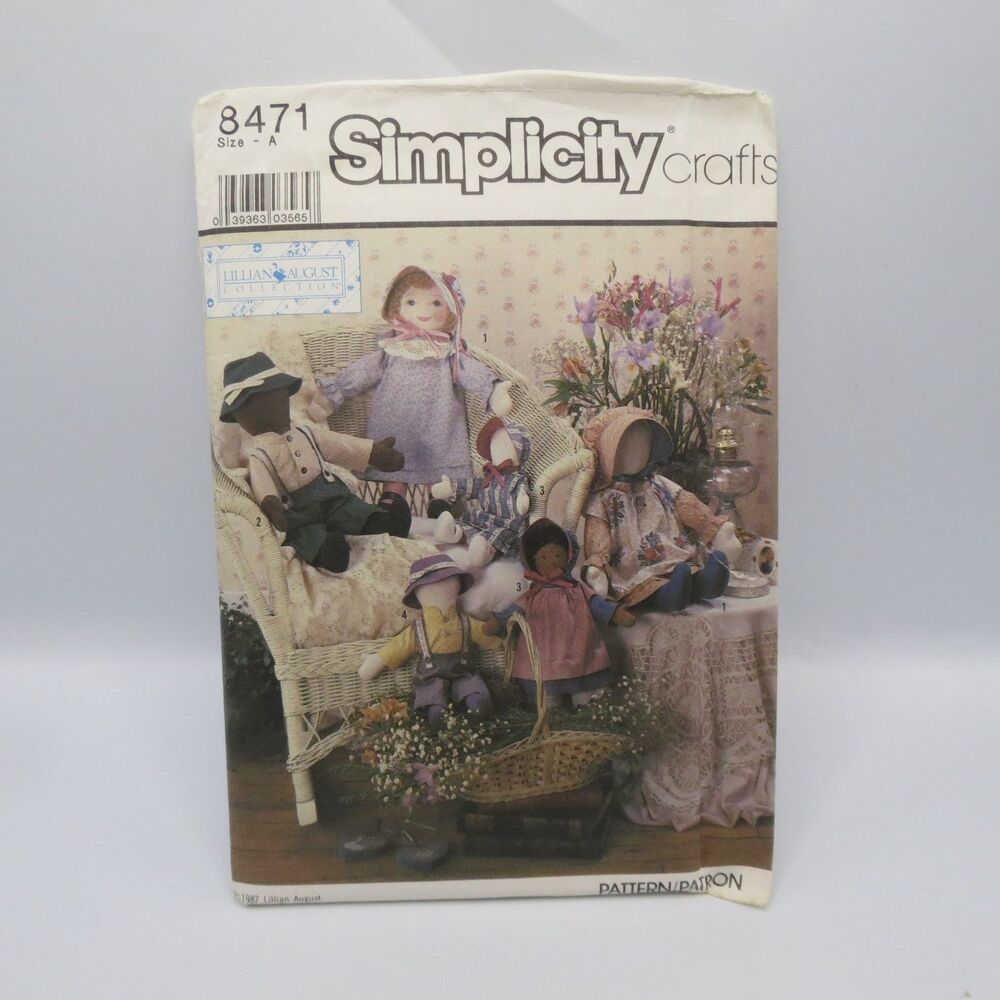 Simplicity 8471 Dolls Clothes Large Small Doll Making Pattern